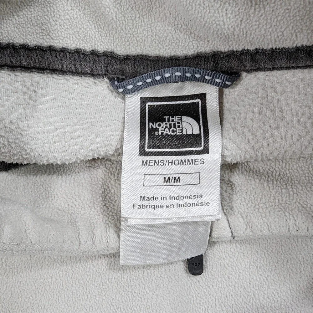 The North Face TKA 100 Jacket M White GRAY 1/4‎ Zip Pullover Fleece Lightweight